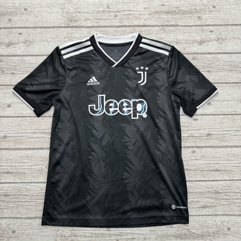 Adidas Juventus Soccer Jersey Youth Medium Black Aeroready Football Home Away